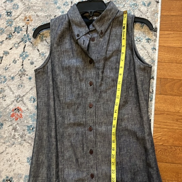 NWT Beautiful Hemp Brown Sleeveless Shirtdress - Picture 9 of 16